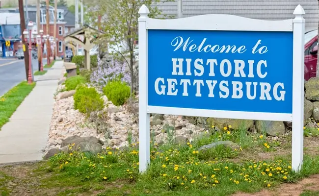 A1 Tours One Day Tour Historic Gettysburg Sign